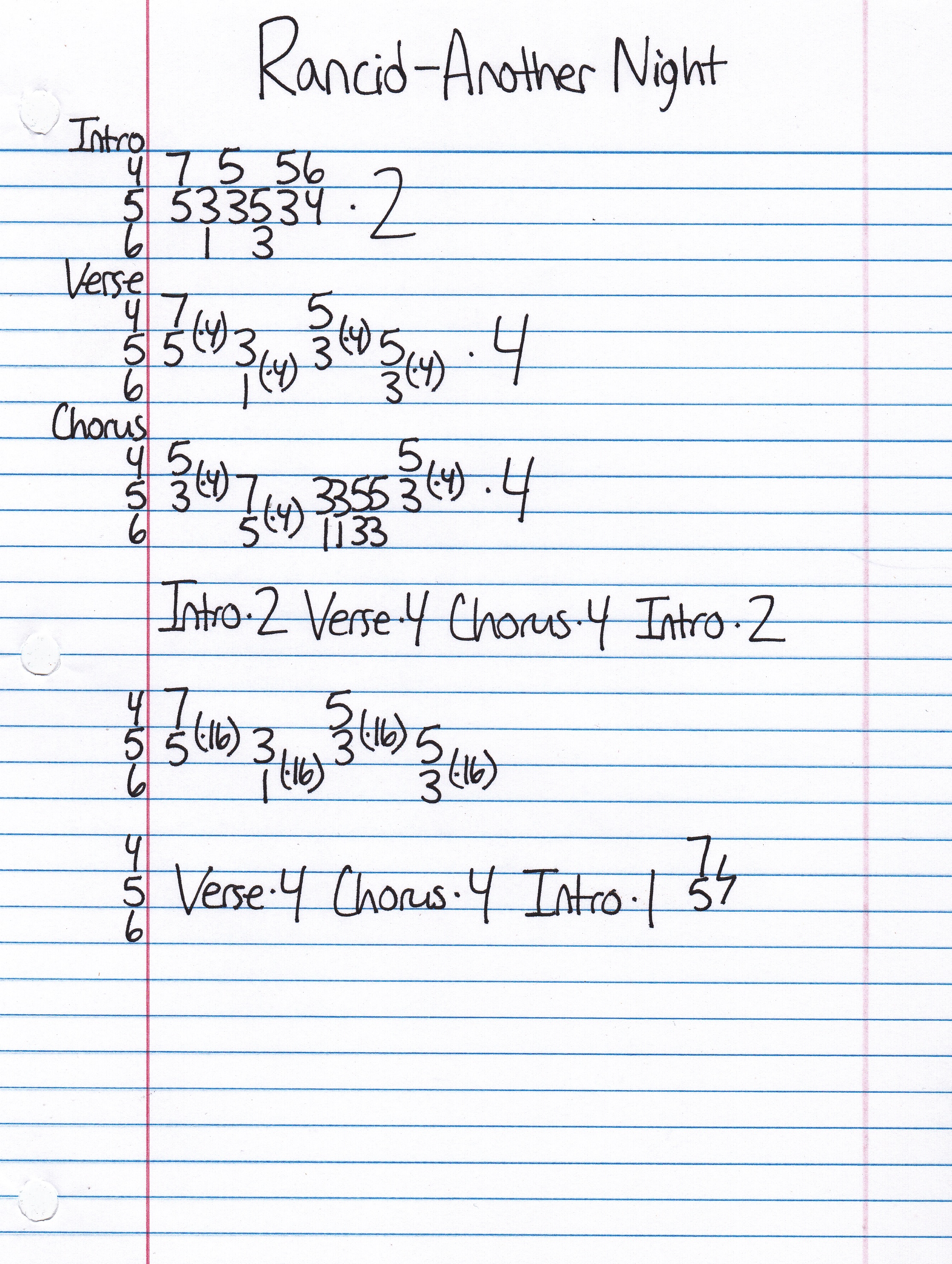 High quality guitar tab for Another Night by Rancid off of the album Rancid (1993). ***Complete and accurate guitar tab!***